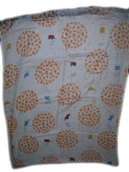 FLOWER WITH ANIMAL PRINT VISCOSE SCARF