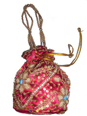 DRAWSTRING EMBROIDERY POTLI  PURSE