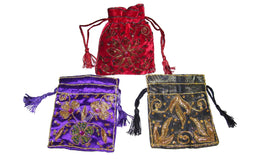 DRAWSTRING EMBROIDERY COIN PURSE