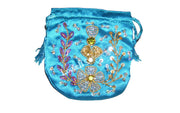 DRAWSTRING EMBROIDERY COIN POUCH