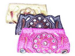 Thread Embroidery Clutch Bag