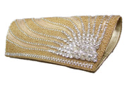 Golden zircon clutch purse