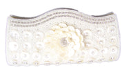 Shell bead zircon clutch purse