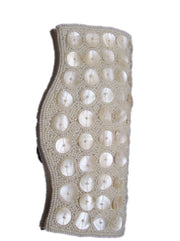 Shell bead zircon clutch purse
