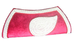 Velvet red Zircon Stone clutch Purse