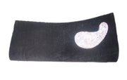 Black chenille clutch bag