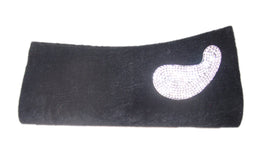 Black chenille clutch bag