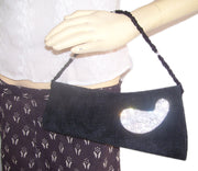 Black chenille clutch bag