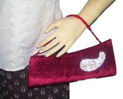 Black chenille clutch bag
