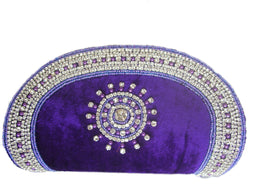 Velvet crystal clutch purse