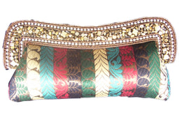 Brocade silk clutch purse