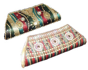 Embroidery Beaded Clutch Purse