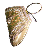 Golden bead clutch purse