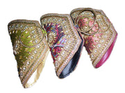Golden bead clutch purse