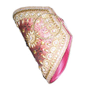 Golden bead clutch purse