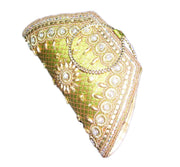 Golden bead clutch purse