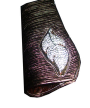 Brooch Leather Evening Purse