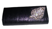 Brooch Leather Evening Purse