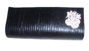 Brooch Faux Leather Clutch