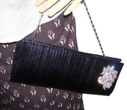 Brooch Faux Leather Clutch