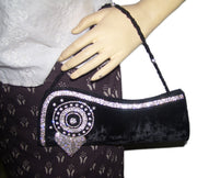 Zircon velvet clutch purse