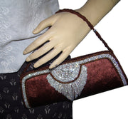 Velvet Zircon Clutch Purse