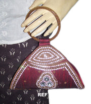 Triangle Embroidery Clutch Purse