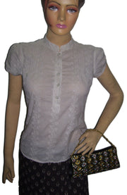 Silver Zari Work Clutch Purse