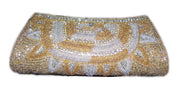 Golden Bead Zircon Clutch Purse