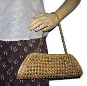 Golden Bead Zircon wedding Clutch Purse