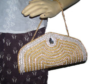 Zircon Pearl Beads Cutch Purse