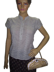 Zircon Pearl Beads Cutch Purse