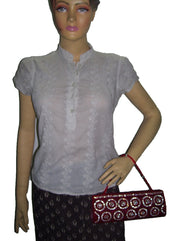 Zircon Pearl Beads Cutch Purse