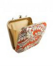 Square metal frame clutch purse