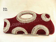 Zircon & Bead Work Hand Clutch Purse