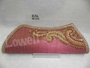 Golden Bead Work Hand Clutch Purse