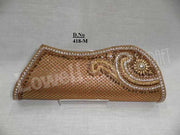 Golden Bead Work Hand Clutch Purse