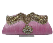 Golden Bead Work Hand Clutch Purse