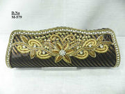 Golden Bead Work Hand Clutch Purse