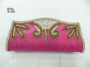 Golden Bead Work Hand Clutch Purse