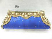 Golden Bead Work Hand Clutch Purse