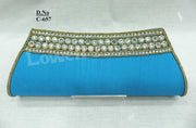 Golden Bead Work Hand Clutch Purse