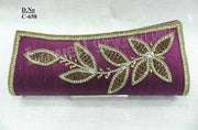 Golden Bead Work Hand Clutch Purse