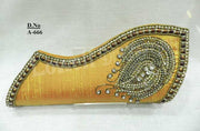 Golden Bead Work Hand Clutch Purse