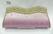 Golden Bead Work Hand Clutch Purse