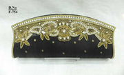 Golden Bead Work Hand Clutch Purse