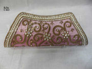 Golden Bead Work Hand Clutch Purse