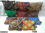 Indigo floral print kalamkari Bags