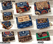 Indigo floral print kalamkari Bags