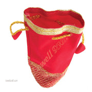 ROUND BASE GOLDEN NET VELVET POUCH